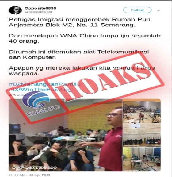Info Penggerebekan WNA Tiongkok di Semarang Tidak Benar