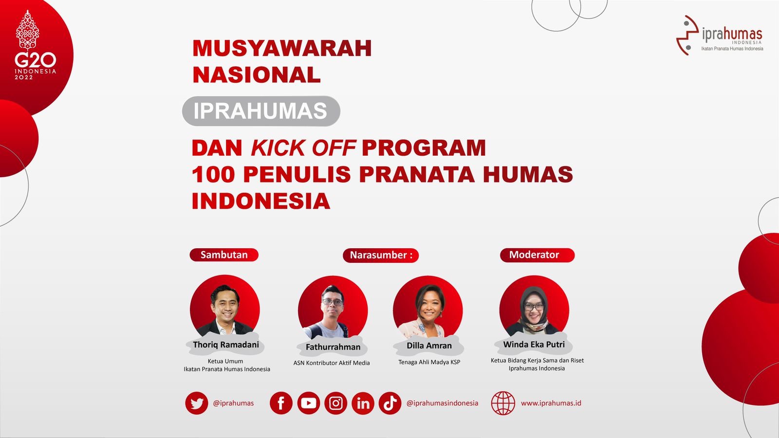 Iprahumas Indonesia Gelar Musyawarah Nasional dan Kick Off Program 100 Penulis
